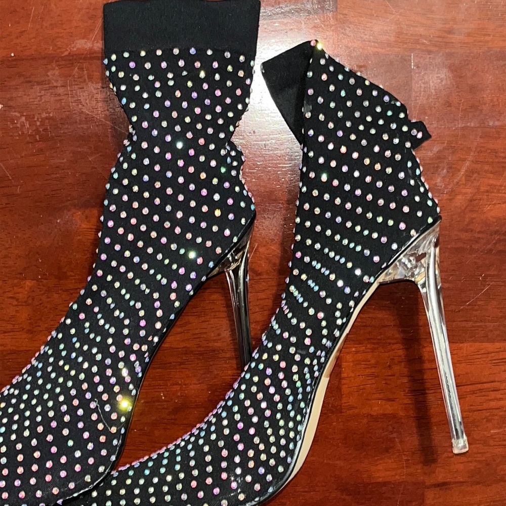 Diamond Studded 4 inch Heel. NEVER worn.